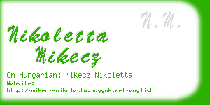 nikoletta mikecz business card